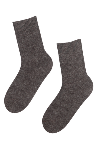 Alpaca wool brown socks