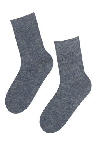Alpaca wool blue socks