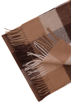 Load image into Gallery viewer, Alpaca wool brownish beige checkered scarf