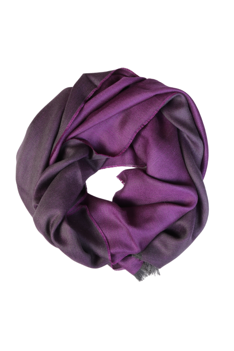 Dark purple double-sided alpaca wool silk blend scarf - GreatNaturalAlpaca