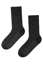 Load image into Gallery viewer, ALPACA WOOL black sparkly socks
