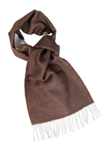 Load image into Gallery viewer, Alpaca wool brown double sided scarf