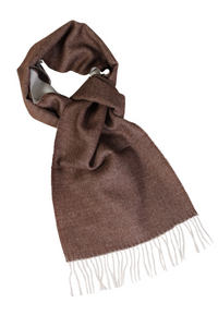Alpaca wool brown double sided scarf