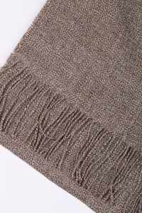 Brown ruffled alpaca wool scarf - GreatNaturalAlpaca
