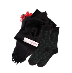 Alpaca wool scarf and TREEPEOPLE socks gift box for men