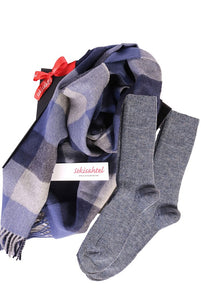 Alpaca wool scarf and ALPAKA socks gift box for men