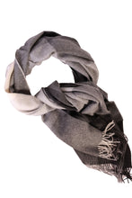 Load image into Gallery viewer, Alpaca wool black-gray checked big scarf - GreatNaturalAlpaca