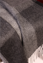 Load image into Gallery viewer, Alpaca wool black-gray checked small plaid - GreatNaturalAlpaca