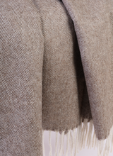 Load image into Gallery viewer, Alpaca wool herringbone patterned brown plaid - GreatNaturalAlpaca