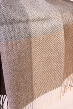 Load image into Gallery viewer, Alpaca wool beige-grey checked small plaid - GreatNaturalAlpaca