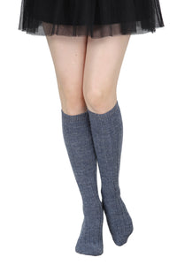 Alpaca wool blue knee highs