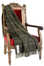 Load image into Gallery viewer, Alpaca wool green checkered plaid