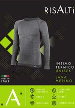 Load image into Gallery viewer, LANA grey unisex merino wool thermal blouse